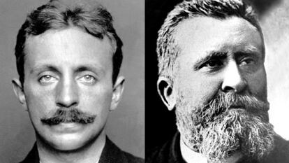 Retratos de Raoul Villain, a la izquierda, y Jean Jaur&egrave;s.