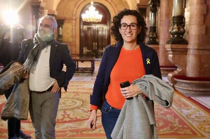 La diputada Marta Rovira, ahir al Parlament.