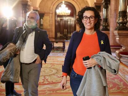 La diputada Marta Rovira, ahir al Parlament.