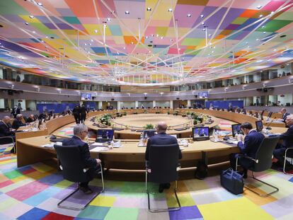 Vista general de los mandatarios reunidos en la cumbre de la UE en Bruselas.