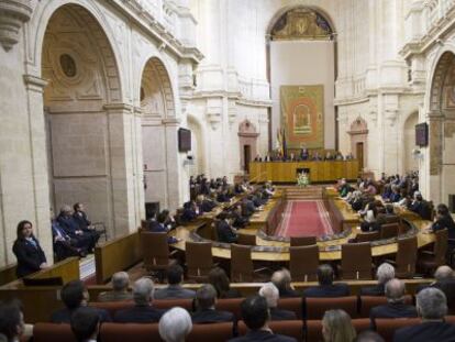 Un momento del pleno del Parlamento de Andaluc&iacute;a celebrado el pasado 28 de febrero.