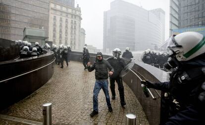 Manifestação da extrema direita em Bruxelas.