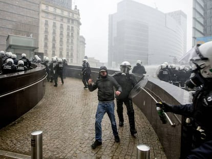 Manifestação da extrema direita em Bruxelas.