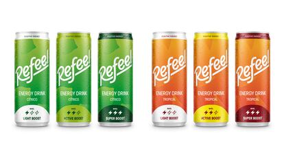 Bebidas energéticas de Refeel, la nueva marca de Mahou.