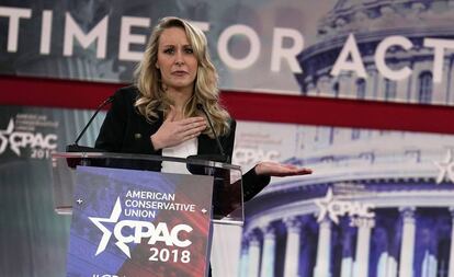 Marion Maréchal, durante una conferencia celebrada en Maryland (EE UU), en febrero de 2018.