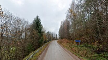 Una carretera de Osebol, en Suecia.