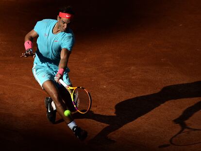 Nadal, durante la semifinal contra Schwartzman en París.