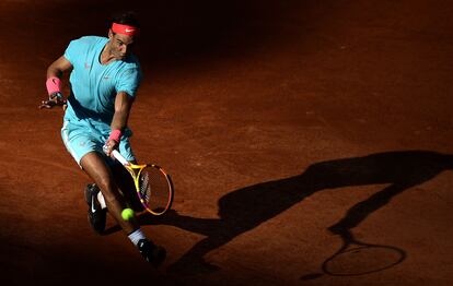 Nadal, durante la semifinal contra Schwartzman en París.