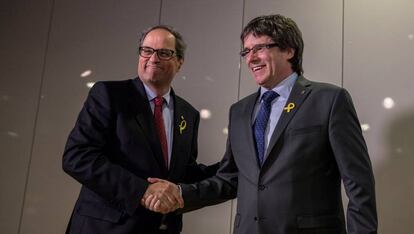 Carles Puigdemont y Quim Torra en Berlín.