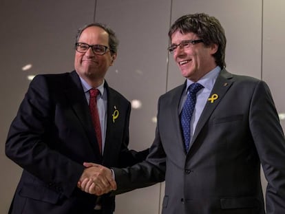 Carles Puigdemont y Quim Torra en Berlín.