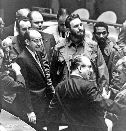 Castro, en la sede de la ONU en Nueva York, en 1959