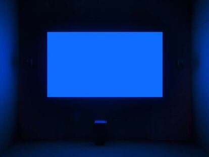 Exhibición de 'Blue', de Derek Jarman, en la Tate Britain.