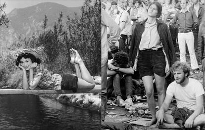 Maneras de llevar los primeros 'jorts' en los años 50 y en 1968 durante el festival Woodstock.