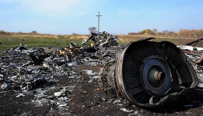 Los restos del vuelo MH17, estrellado cerca de Rassipnoe (Ucrania), en julio de 2014.
