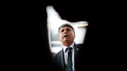 O presidente Jair Bolsonaro nesta quarta-feira, em Brasília.