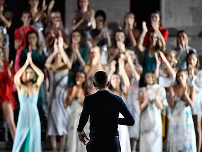 Massimiliano Giornetti tras el desfile de Salvatore Ferragamo p/v 2018 en Milán