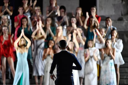 Massimiliano Giornetti tras el desfile de Salvatore Ferragamo p/v 2018 en Milán