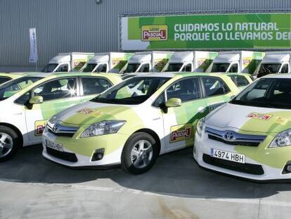 Flota de empresa de veh&iacute;culos el&eacute;ctricos