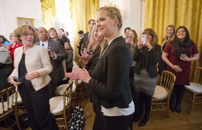 La actriz Amy Schumer, en la Casa Blanca.