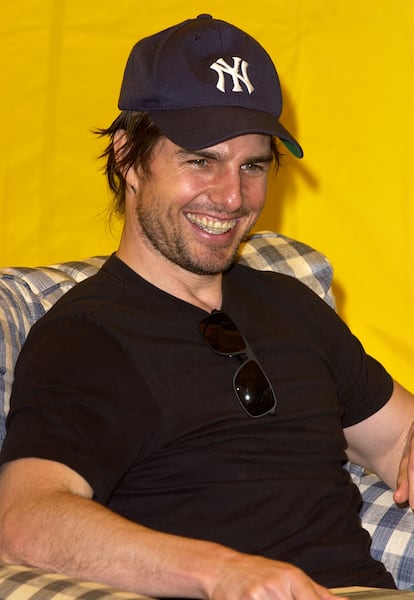 Tom Cruise in a New York Yankees cap; 2002.

