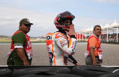 M&aacute;rquez, ayer en el circuito de Termas.