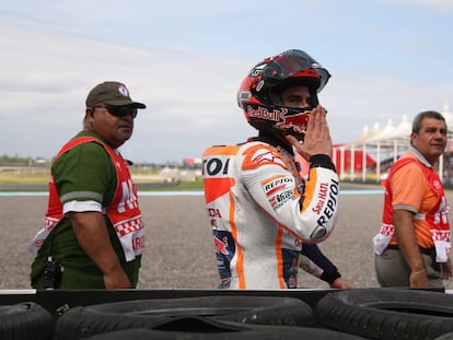 M&aacute;rquez, ayer en el circuito de Termas.