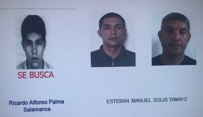 Ficha policial con la evolución física de Ricardo Palma Salamanca y su nombre falso mexicano: Esteban Manuel Solís Tamayo