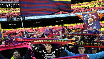 La afici&oacute;n del Bar&ccedil;a en el duelo ante el Madrid. 