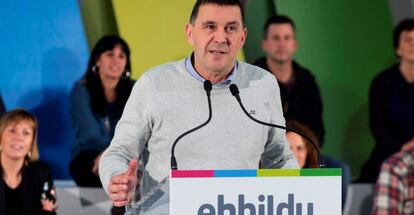 El coordinador general de EH Bildu, Arnaldo Otegi, en un acto pol&iacute;tico en Vitoria el pasado d&iacute;a 27.