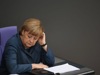 Merkel, en el debate en el Bundestag sobre el rescate de Chipre.