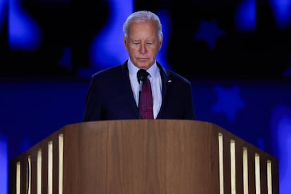 Joe Biden, presidente de los Estados Unidos, durante su discurso en la Convención Nacional Demócrata en Chicago.