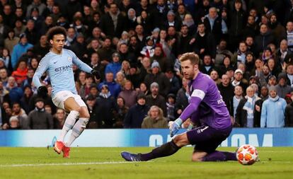 Leroy Sane marca el tercer gol del City.