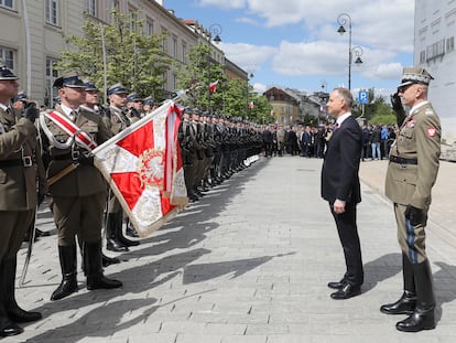 El presidente de Polonia, durante la celebración de la Constitución del 3 de mayo.