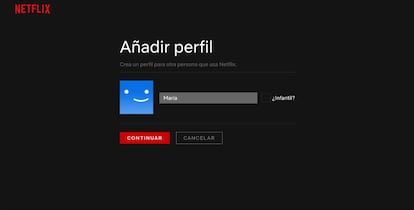 Llega el momento de crear un nuevo perfil y es aquí donde debemos configurar el acceso a todos los contenidos y no pinchando en la casilla de "¿infantil? que veis justo a la derecha del nombre del perfil.