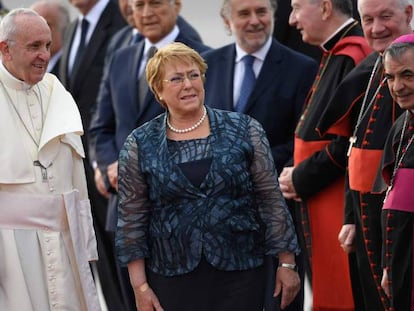  El Papa Francisco y la presidenta Michelle Bachelet, en Chile. 