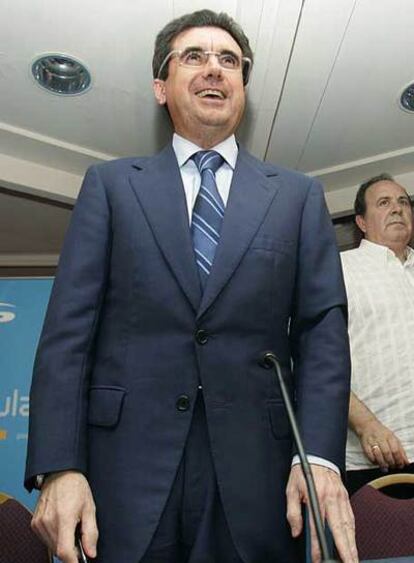 Jaume Matas, el jueves, momentos antes de anunciar su retiro.