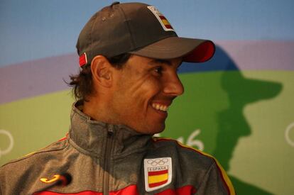 Rafa Nadal en la rueda de prensa del miércoles.