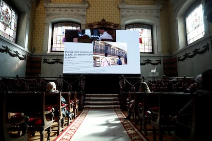 Presentación de la nueva web de la RAE, este viernes en Madrid.