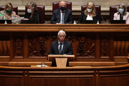 El primer ministro portugués, António Costa, durante su intervención en la Asamblea de la República este jueves.