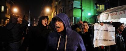 Manifestación en contra de la subida de la electricidad en Sofía el pasado miércoles.