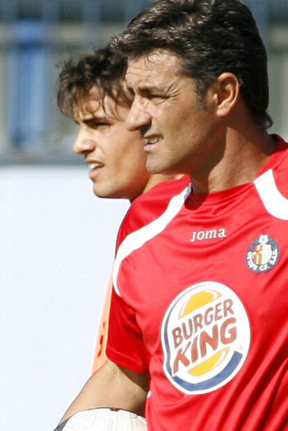 Michel y Pedro León en un entrenamiento