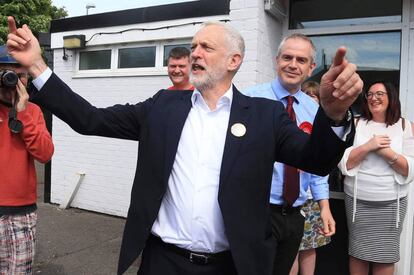 EL l&iacute;der laborista, Jeremy Corbyn, este s&aacute;bado en un acto electoral en Beeston.