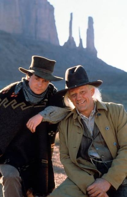 Michael J. Fox y Christopher Lloyd en una escena de 'Regreso al futuro III'.