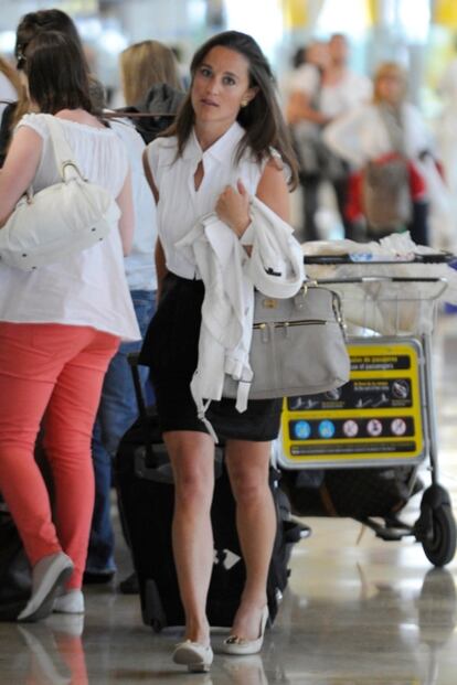 Pippa Middleton, el pasado viernes 14 de mayo, en el aeropuerto de Barajas.