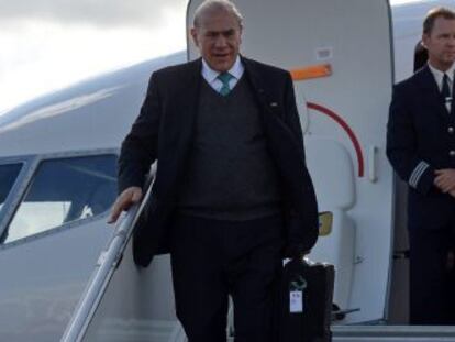 El Secretario General de la OCDE, Jos&eacute; &Aacute;ngel Gurr&iacute;a, a su llegada a la cumbre de San Petesburgo (Rusia).