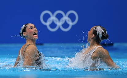 Nuria Diosdado y Joana Jiménez durante su participación en los Juegos Olímpicos de Tokio, el 4 de agosto de 2021.  