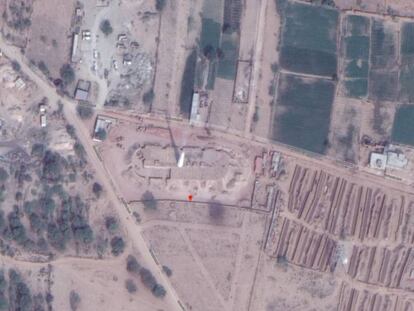 Imagen satelital de un horno de ladrillos abandonado en Rajastán (India).
