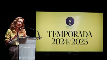 La directora artística del Teatre Nacional de Catalunya, Carme Portaceli, durante la presentación de la temporada 2024-2025.