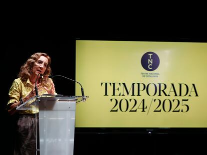 La directora artística del Teatre Nacional de Catalunya, Carme Portaceli, durante la presentación de la temporada 2024-2025.