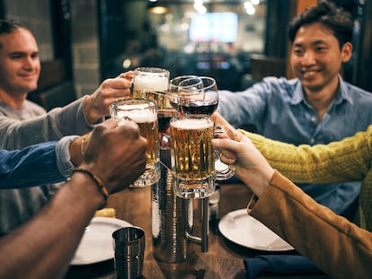 group of friends enjoying a dinner